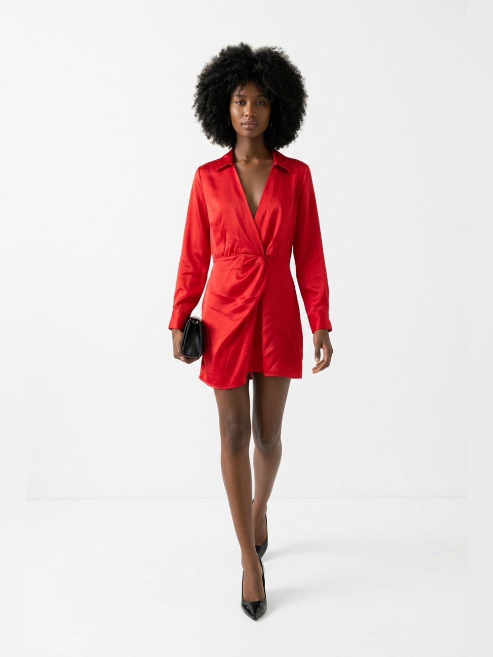Zara satin wrap dress